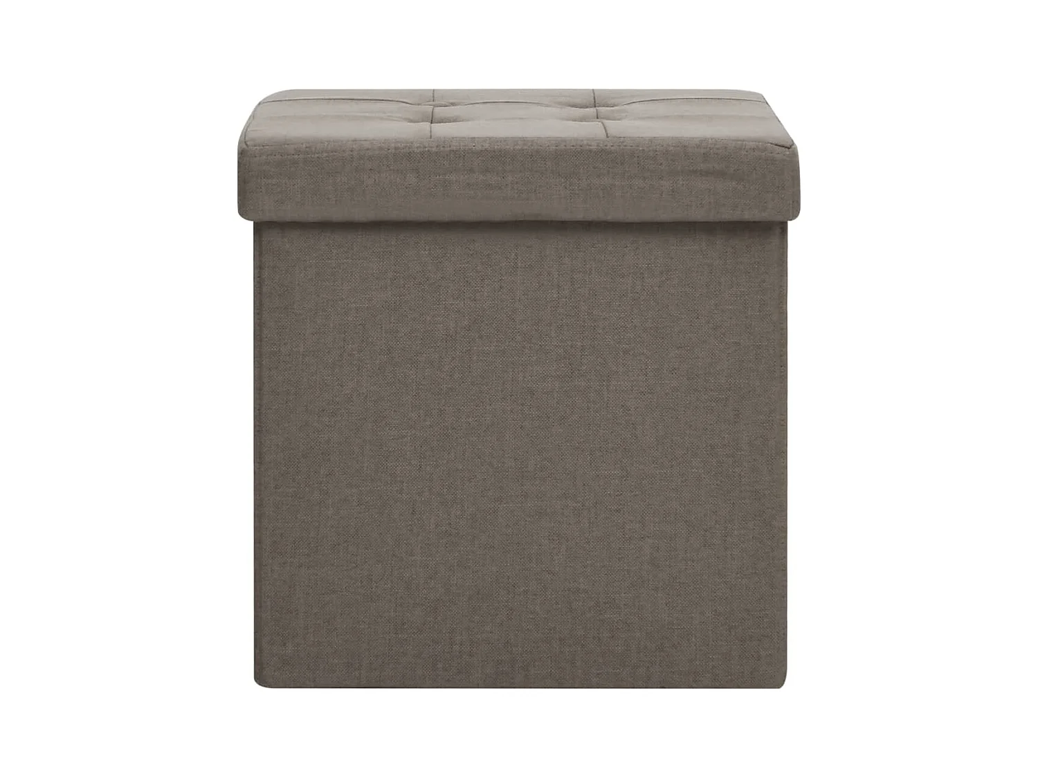 Tabourets de rangement pliables lot de 2 taupe faux lin