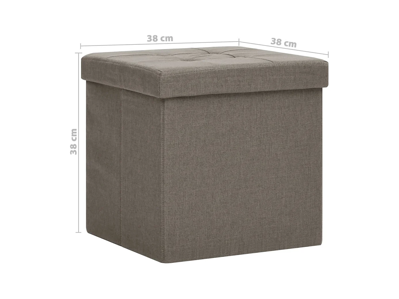 Tabourets de rangement pliables lot de 2 taupe faux lin