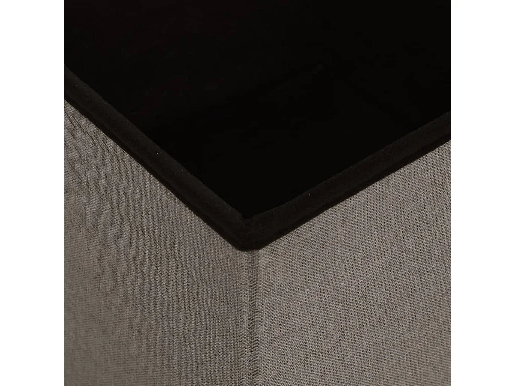 Tabourets de rangement pliables lot de 2 taupe faux lin