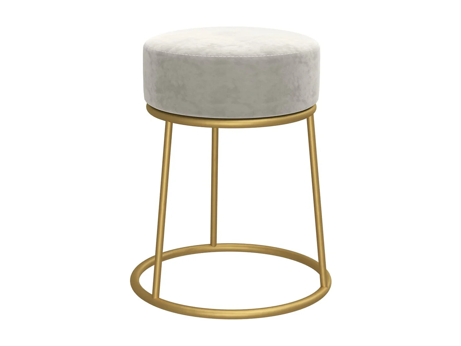 Tabouret rond Gris clair Velours