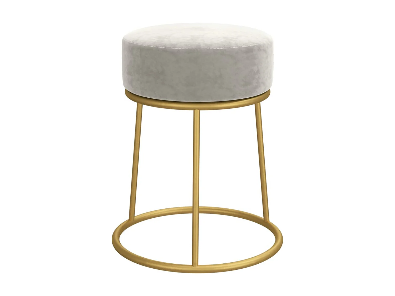 Tabouret rond Gris clair Velours