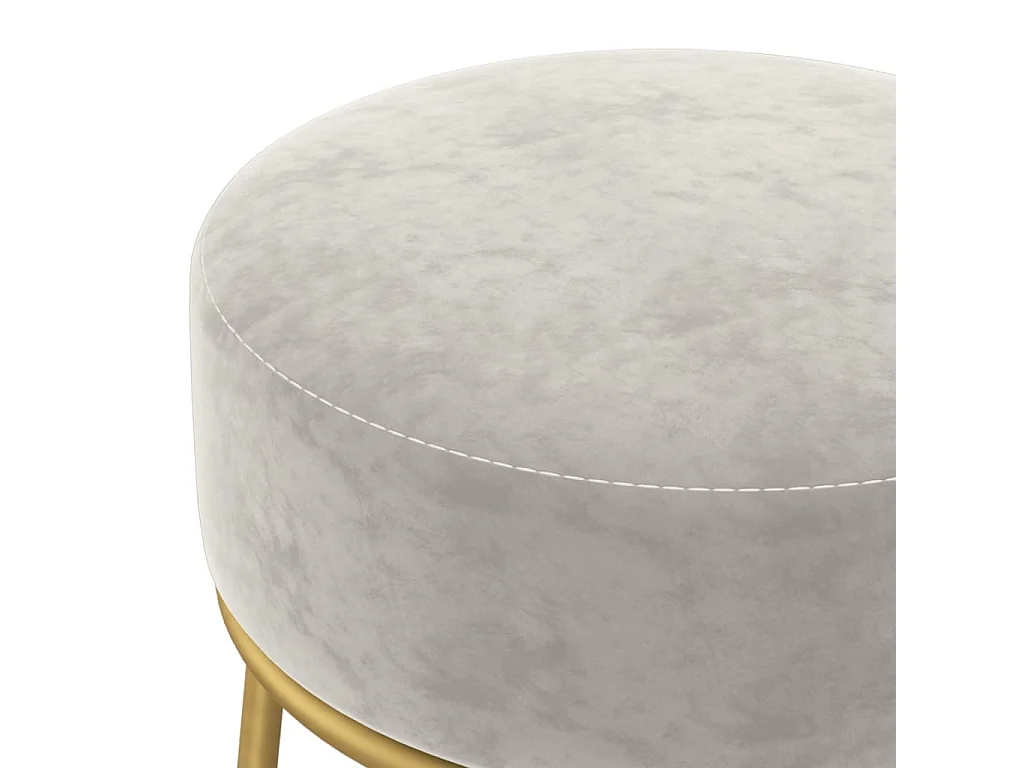 Tabouret rond Gris clair Velours