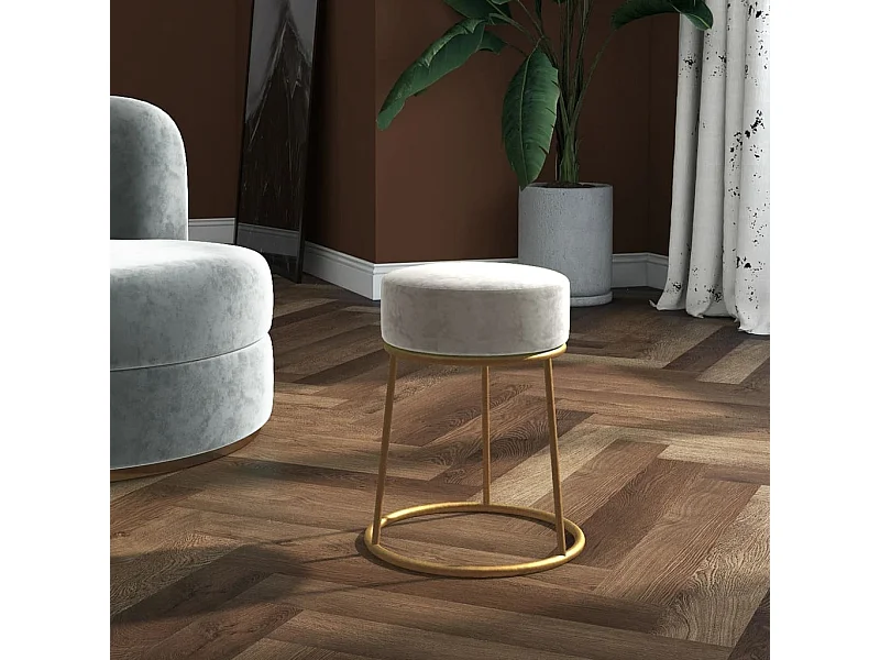 Ronde kruk Lichtgrijs Fluweel