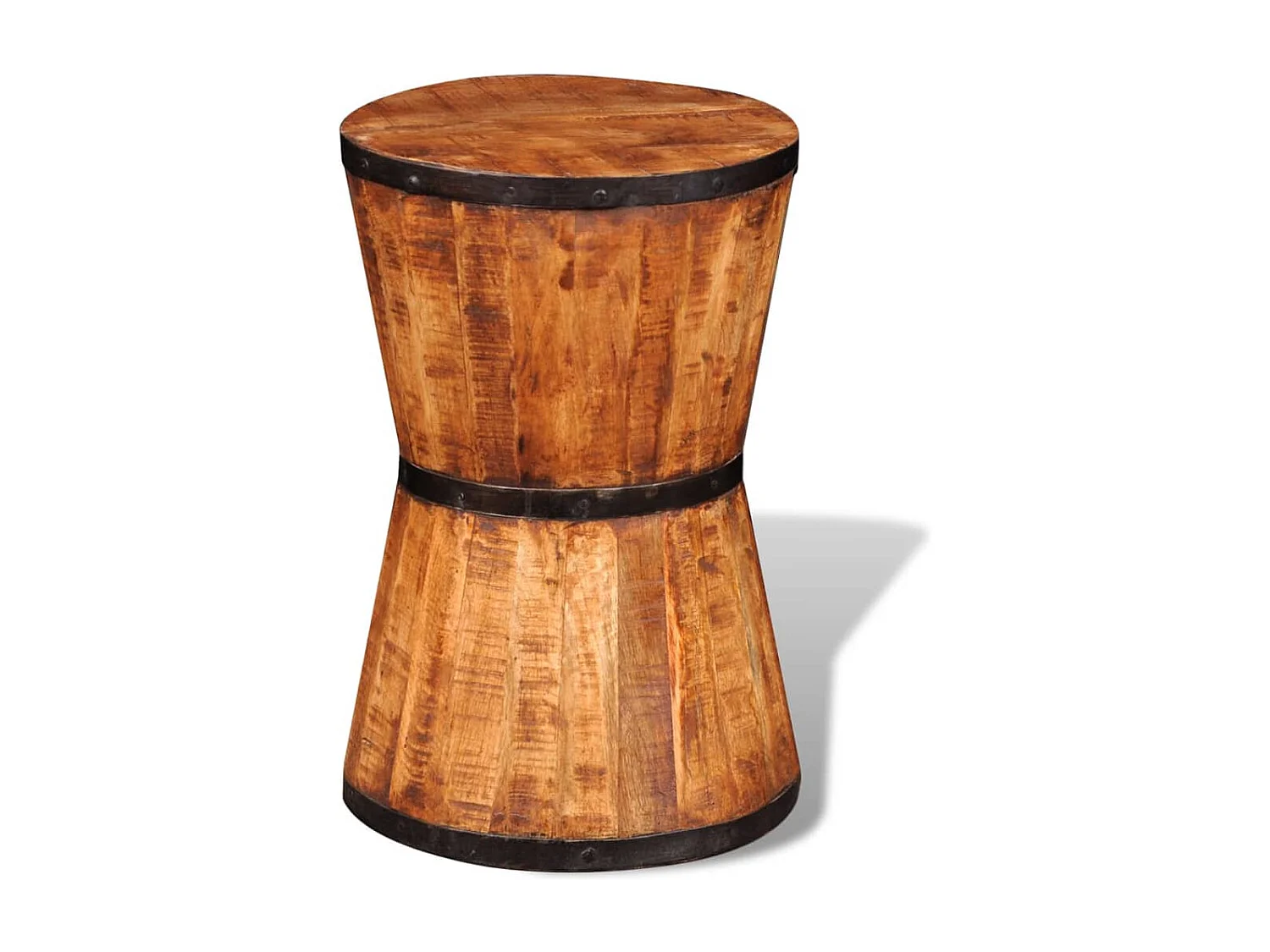 Sanduhrhocker Rohes Mangoholz