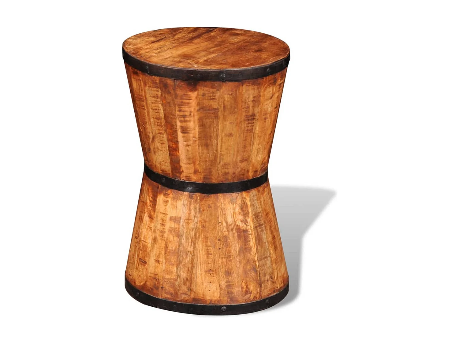 Sanduhrhocker Rohes Mangoholz