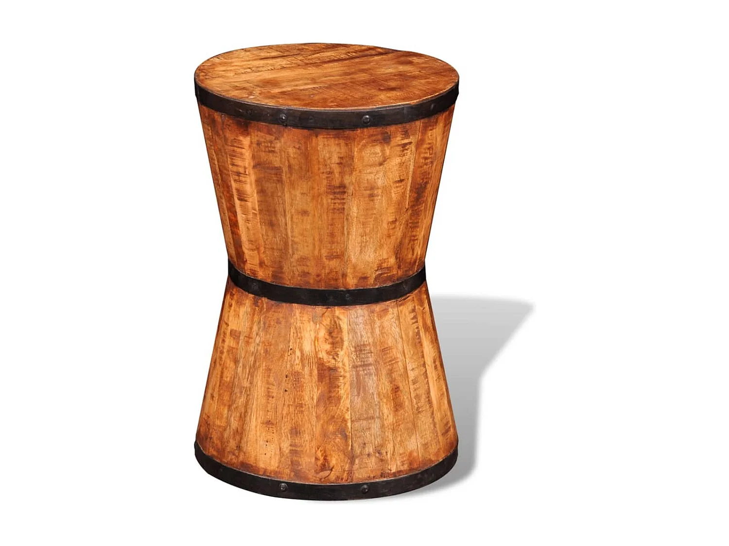 Sanduhrhocker Rohes Mangoholz