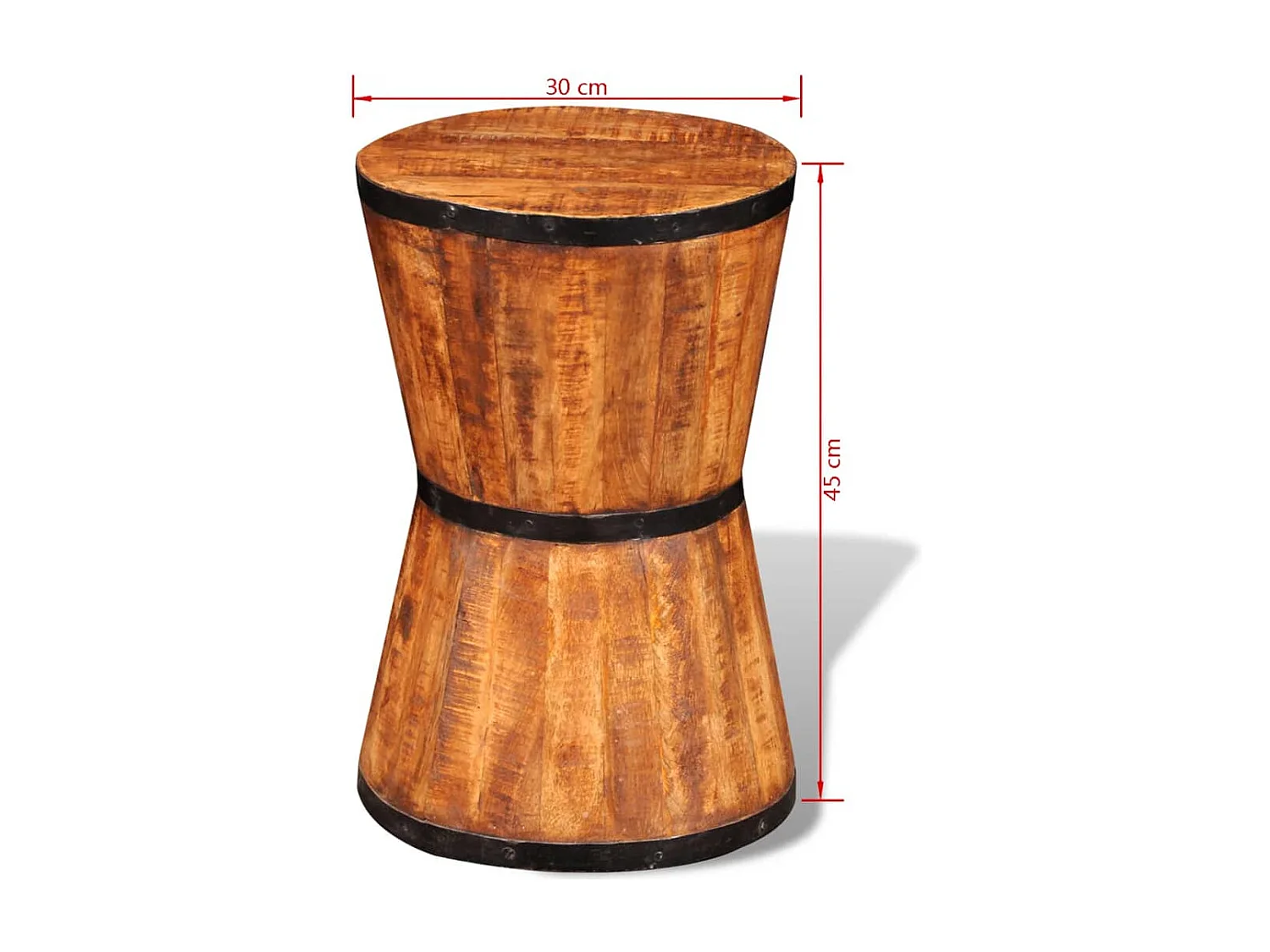 Sanduhrhocker Rohes Mangoholz