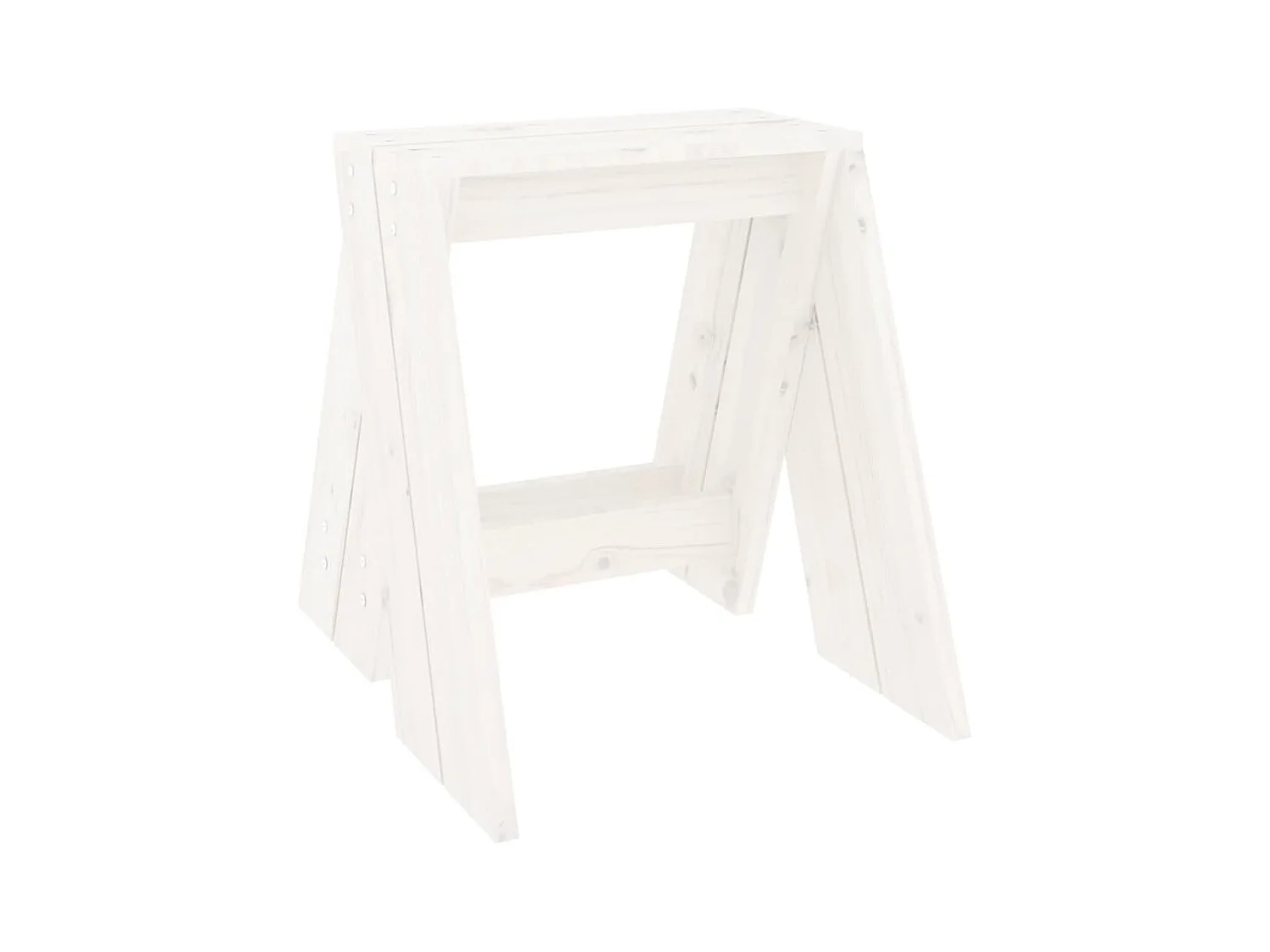 Set di 2 sgabelli in legno massello di pino bianco 40x40x45 cm