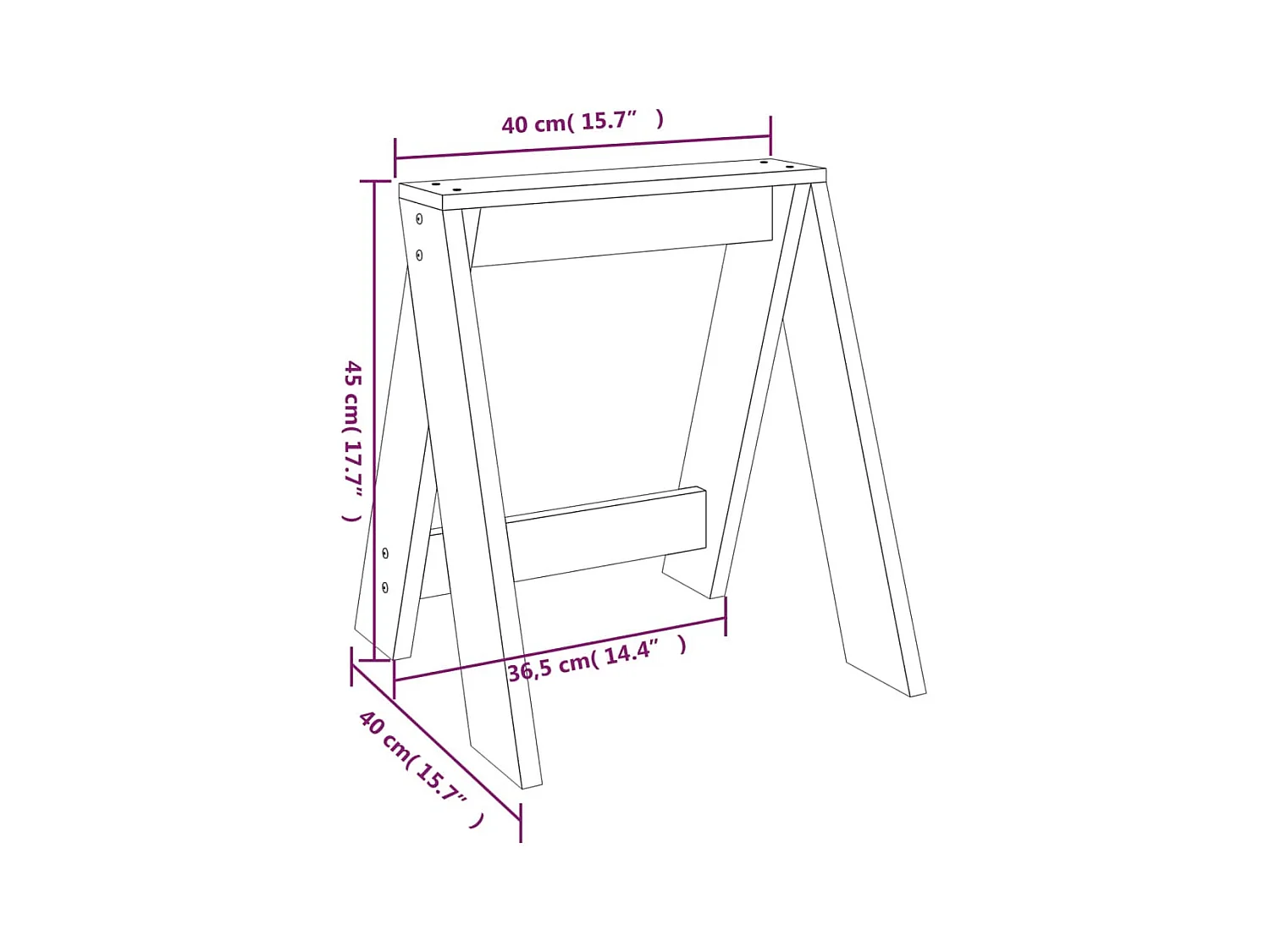 Set di 2 sgabelli in legno massello di pino bianco 40x40x45 cm