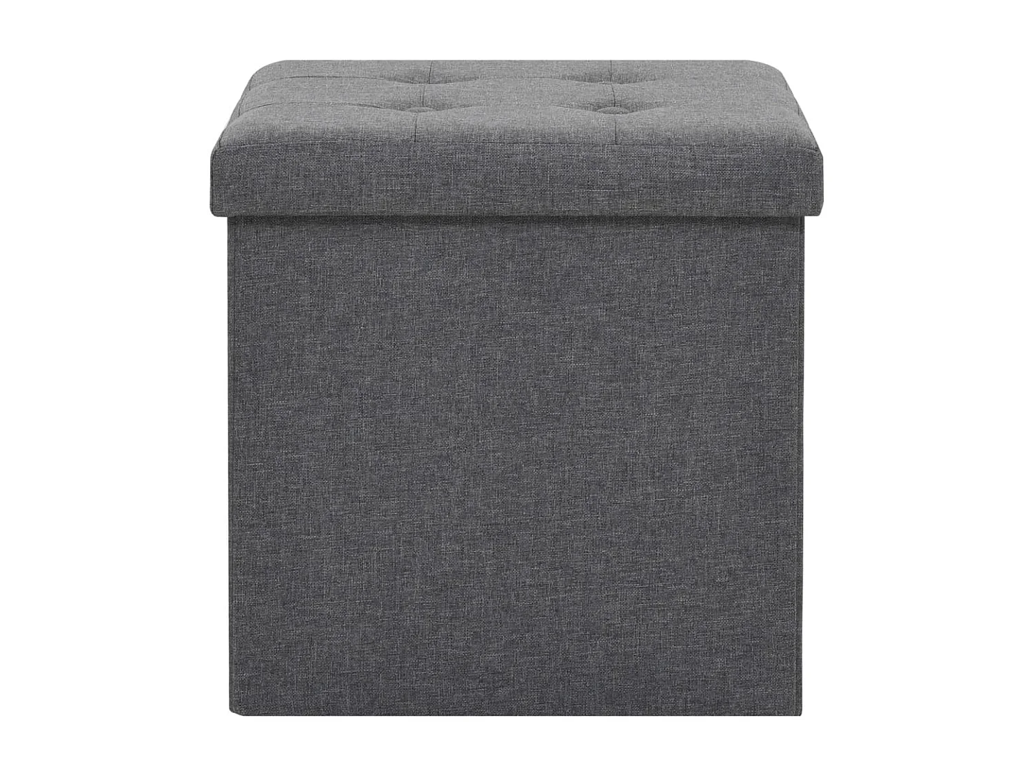 Sgabello contenitore pieghevole in finto lino grigio scuro