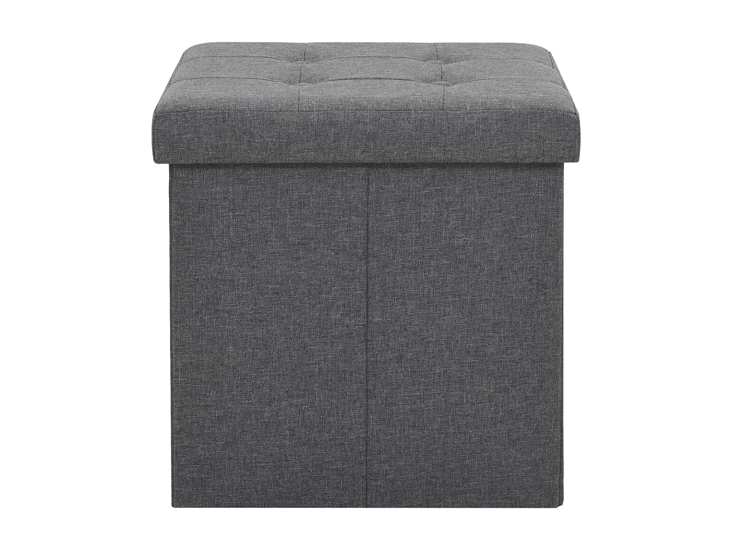 Sgabello contenitore pieghevole in finto lino grigio scuro
