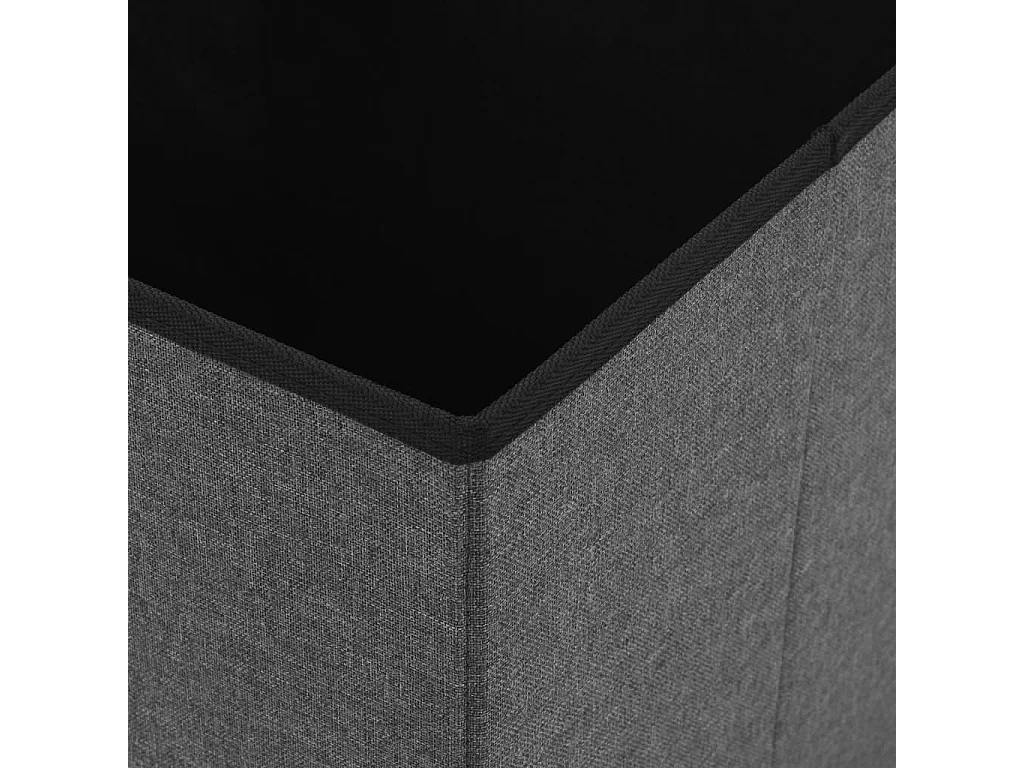 Sgabello contenitore pieghevole in finto lino grigio scuro