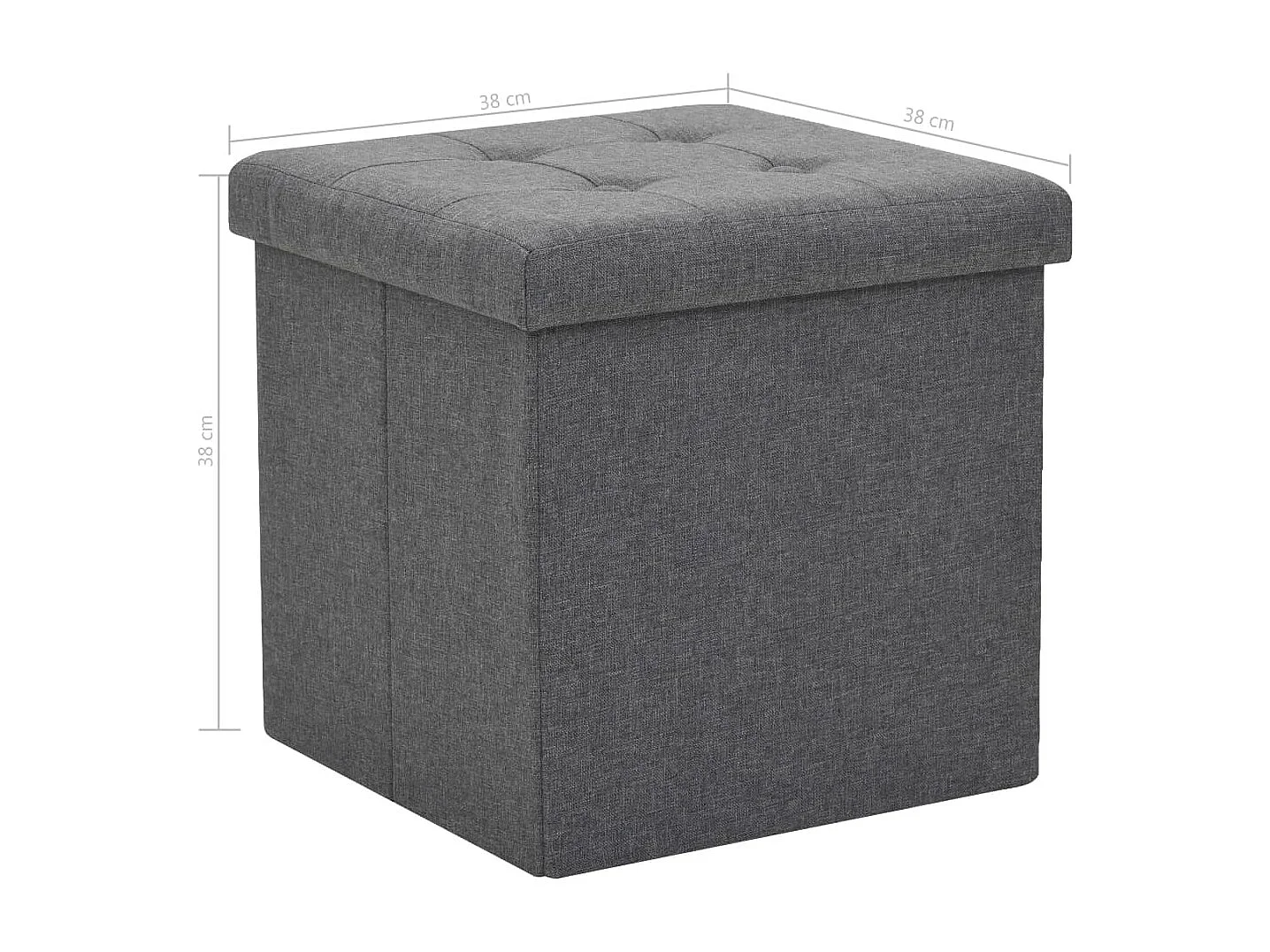 Sgabello contenitore pieghevole in finto lino grigio scuro