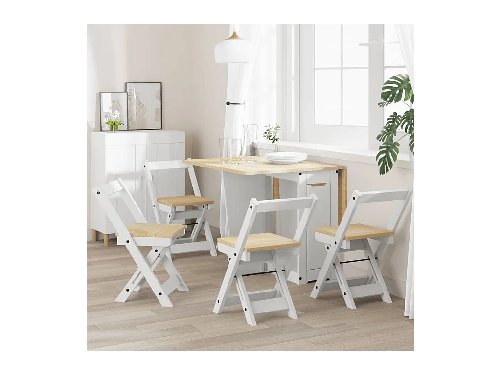 Chaises à manger pliables lot de 4 Corona bois massif de pin