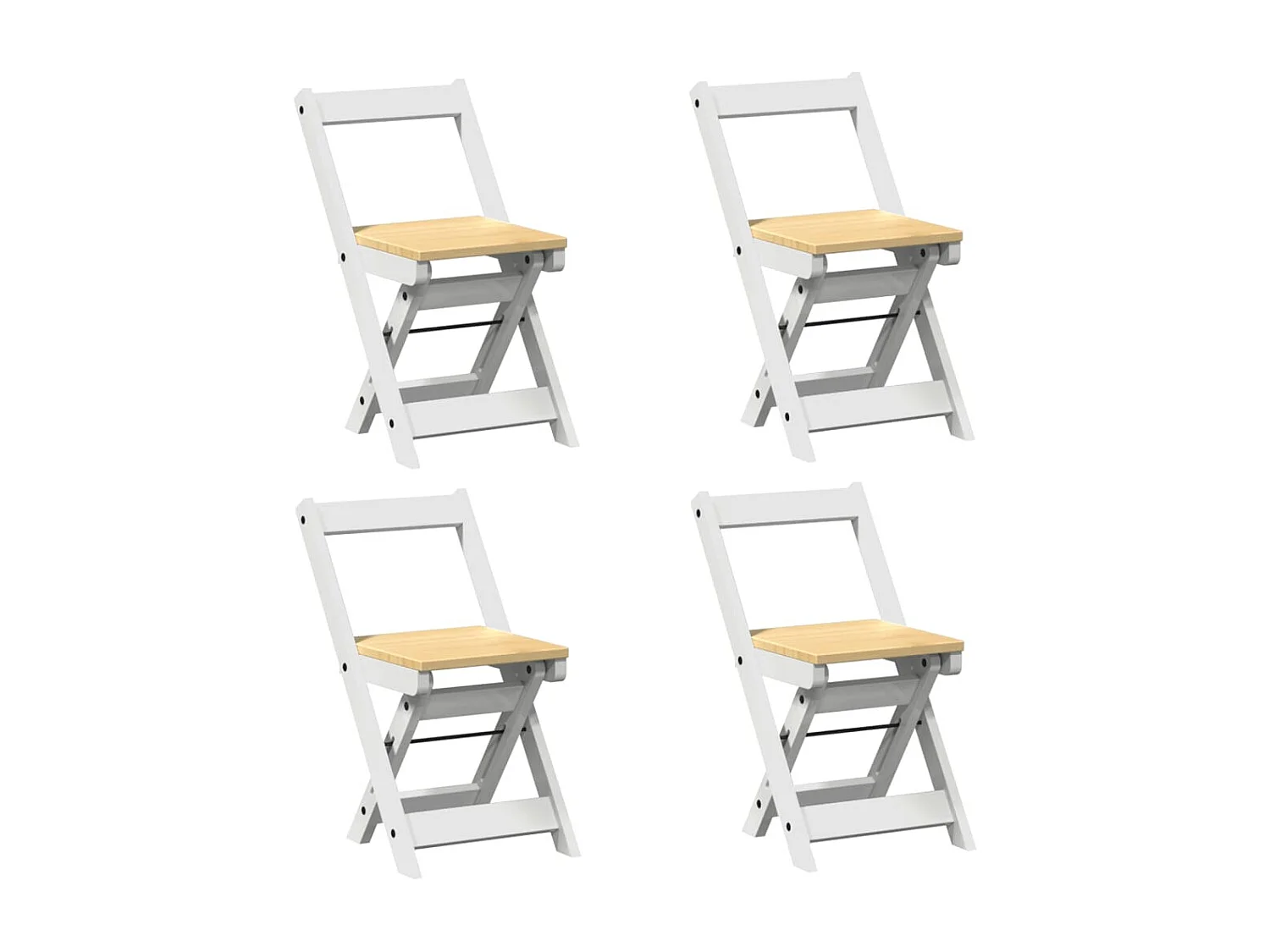 Chaises à manger pliables lot de 4 Corona bois massif de pin