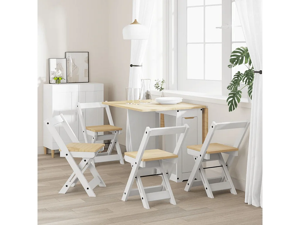 Chaises à manger pliables lot de 4 Corona bois massif de pin