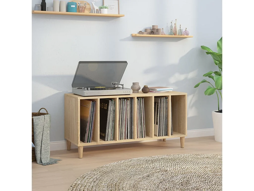 Mobile per dischi in rovere Sonoma 100x38x48 cm in multistrato