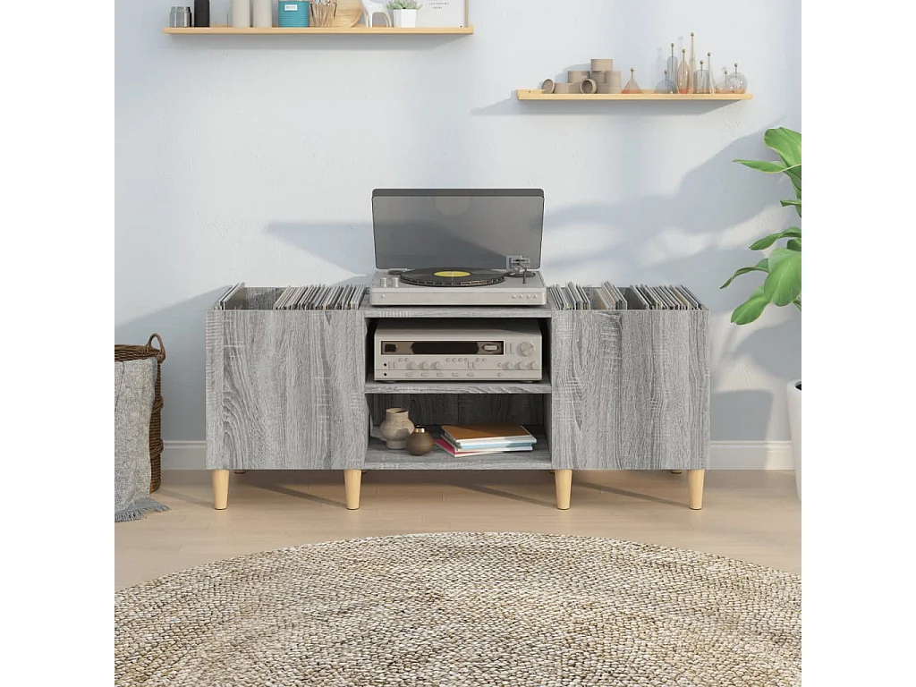 Armoire à disques sonoma gris 121x38x48 cm bois d'ingénierie
