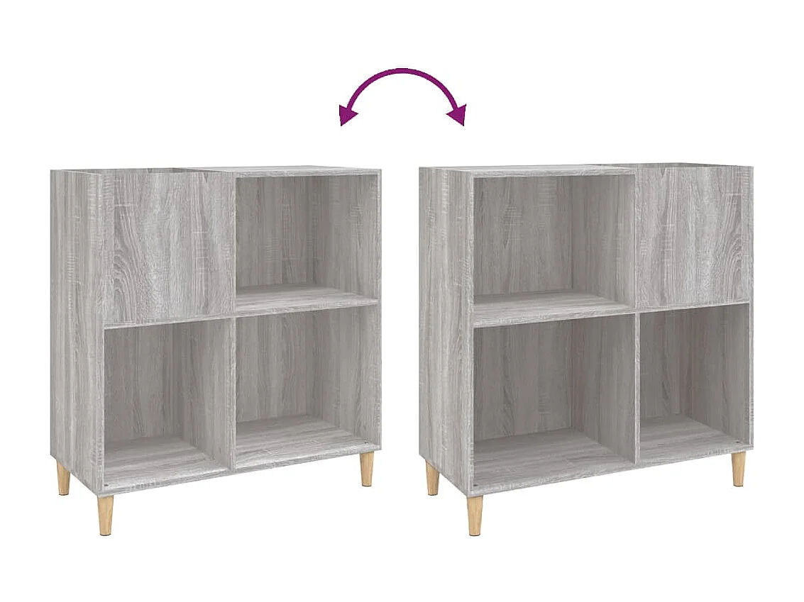 Armoire à disques sonoma gris 84,5x38x89 cm bois d'ingénierie