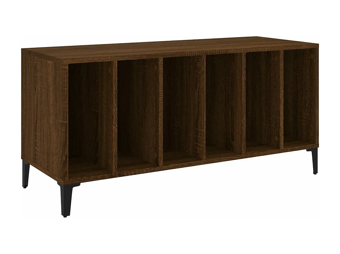 Mobile per dischi in rovere marrone 100x38x48 cm in MDF