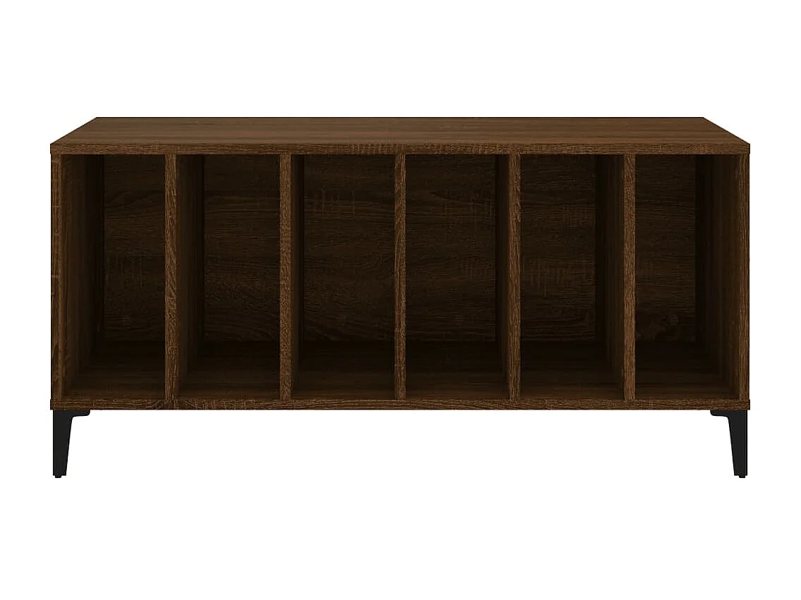 Mueble para discos de roble marrón 100x38x48 cm de madera contrachapada