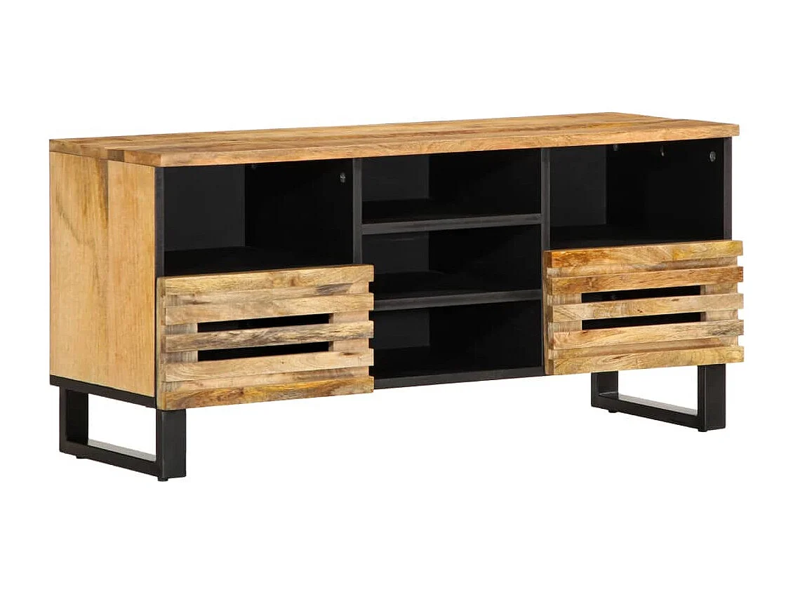 TV-Schrank 100x34x46 cm, massives rohes Mangoholz