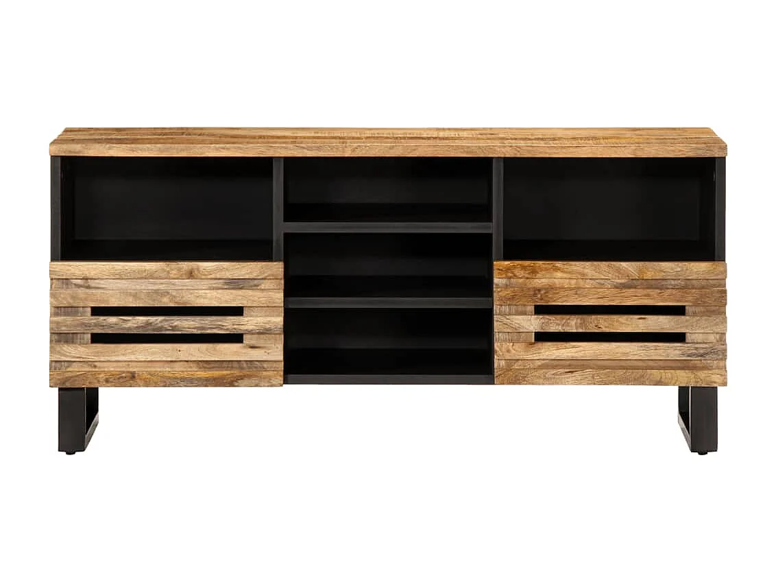TV-Schrank 100x34x46 cm, massives rohes Mangoholz