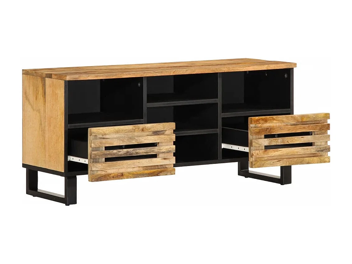 TV-Schrank 100x34x46 cm, massives rohes Mangoholz