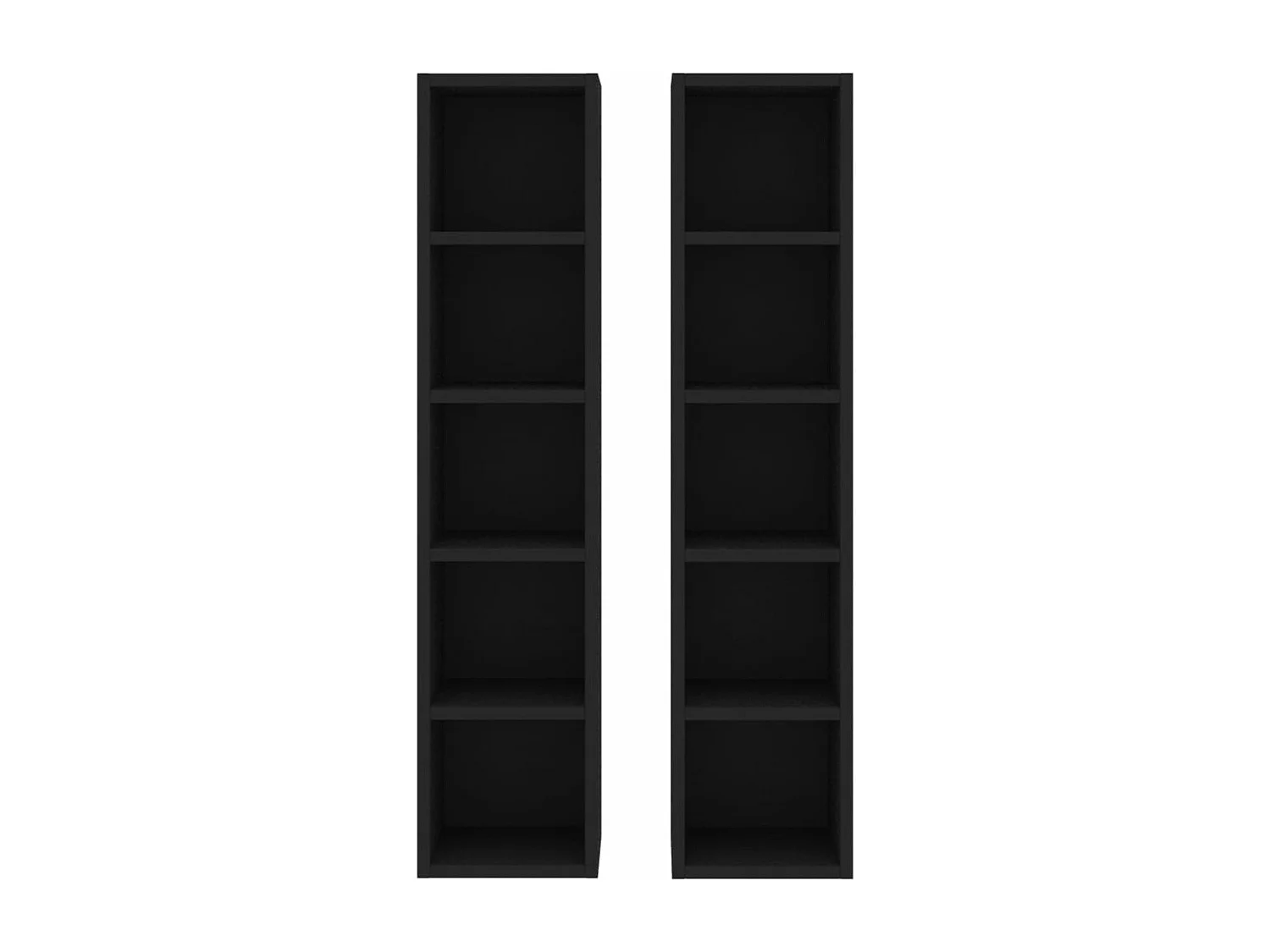 Armoires à CD 2 pcs Noir 21x16x93,5 cm Bois d'ingénierie