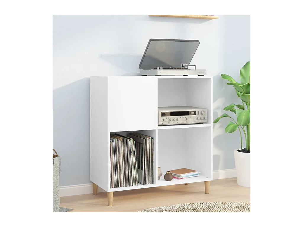 Armoire à disques blanc 84,5x38x89 cm bois d'ingénierie