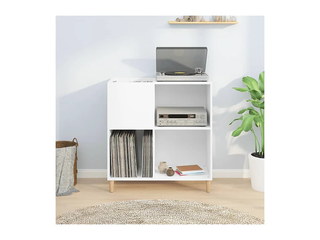 Armoire à disques blanc 84,5x38x89 cm bois d'ingénierie