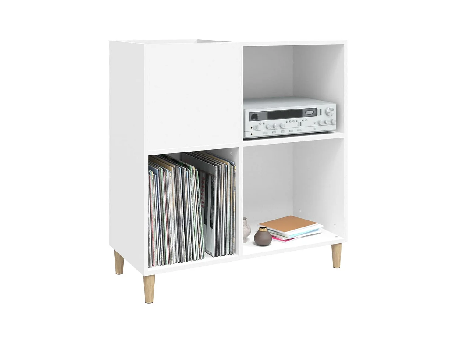 Armoire à disques blanc 84,5x38x89 cm bois d'ingénierie