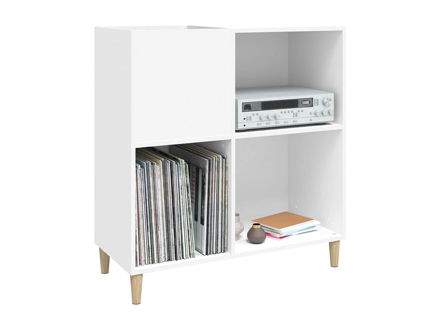 Armoire à disques blanc 84,5x38x89 cm bois d'ingénierie