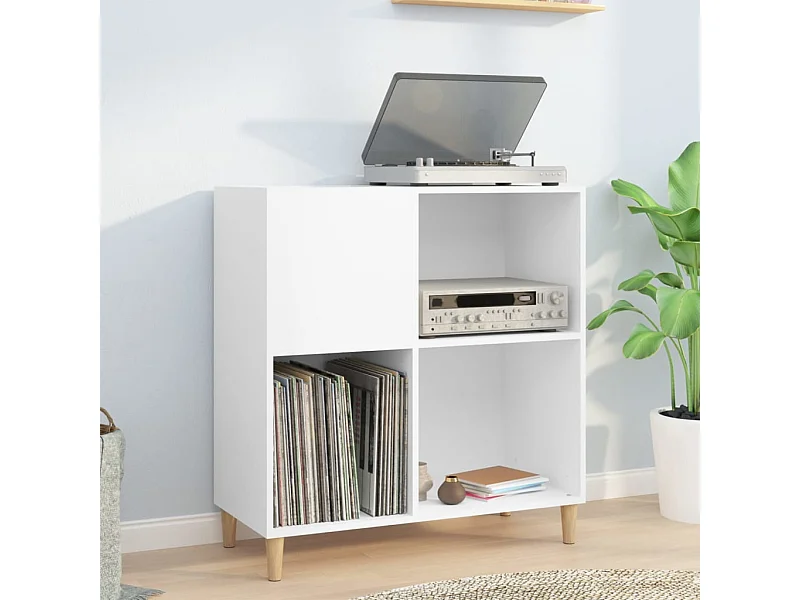 Armoire à disques blanc 84,5x38x89 cm bois d'ingénierie