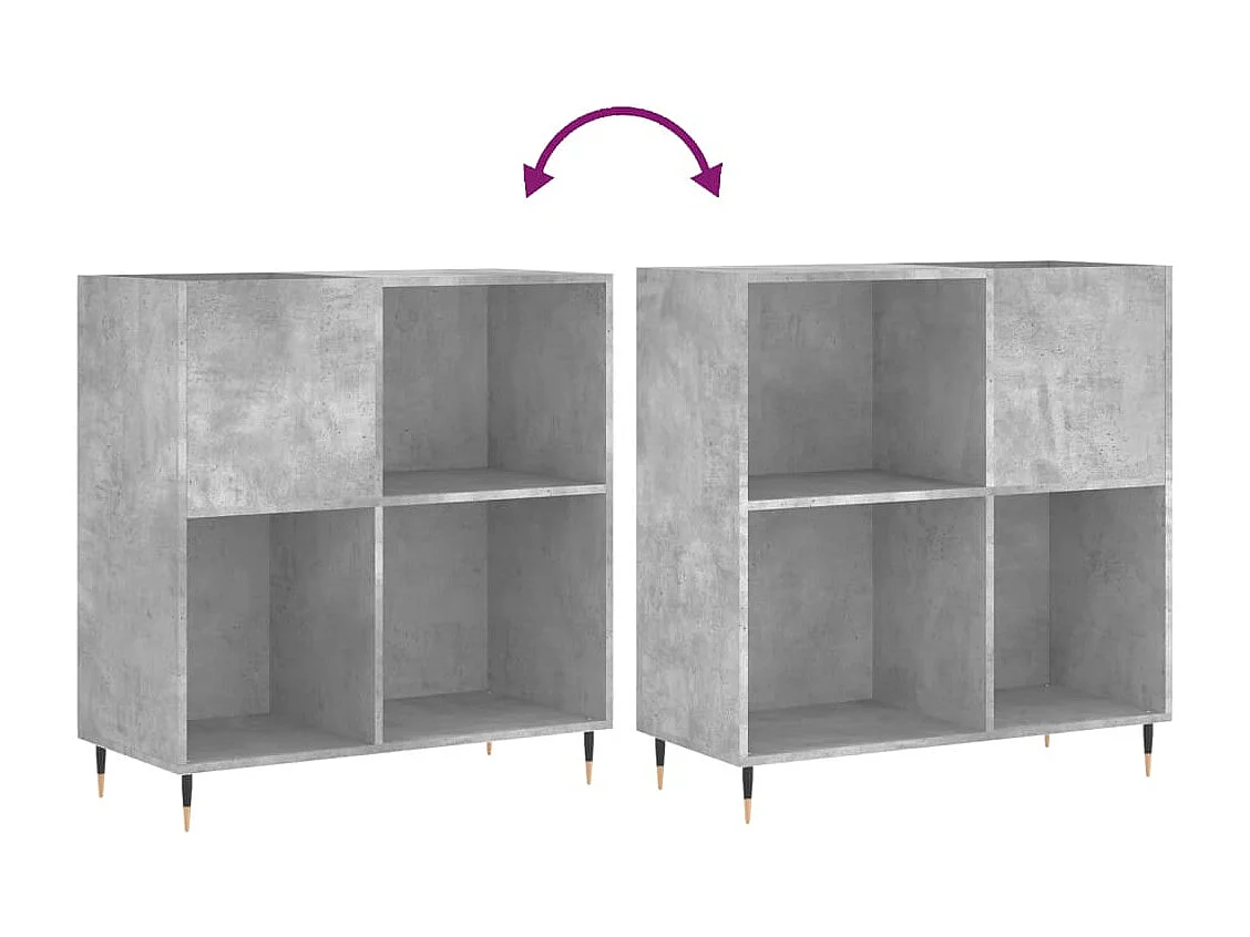 Armário de registros cinza concreto 84,5x38x89 cm madeira projetada