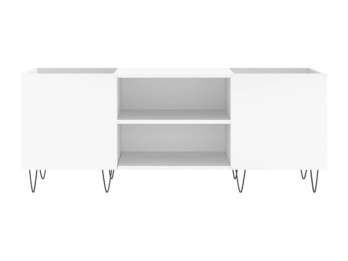 Mobile per dischi bianco 121x38x48 cm in derivati del legno