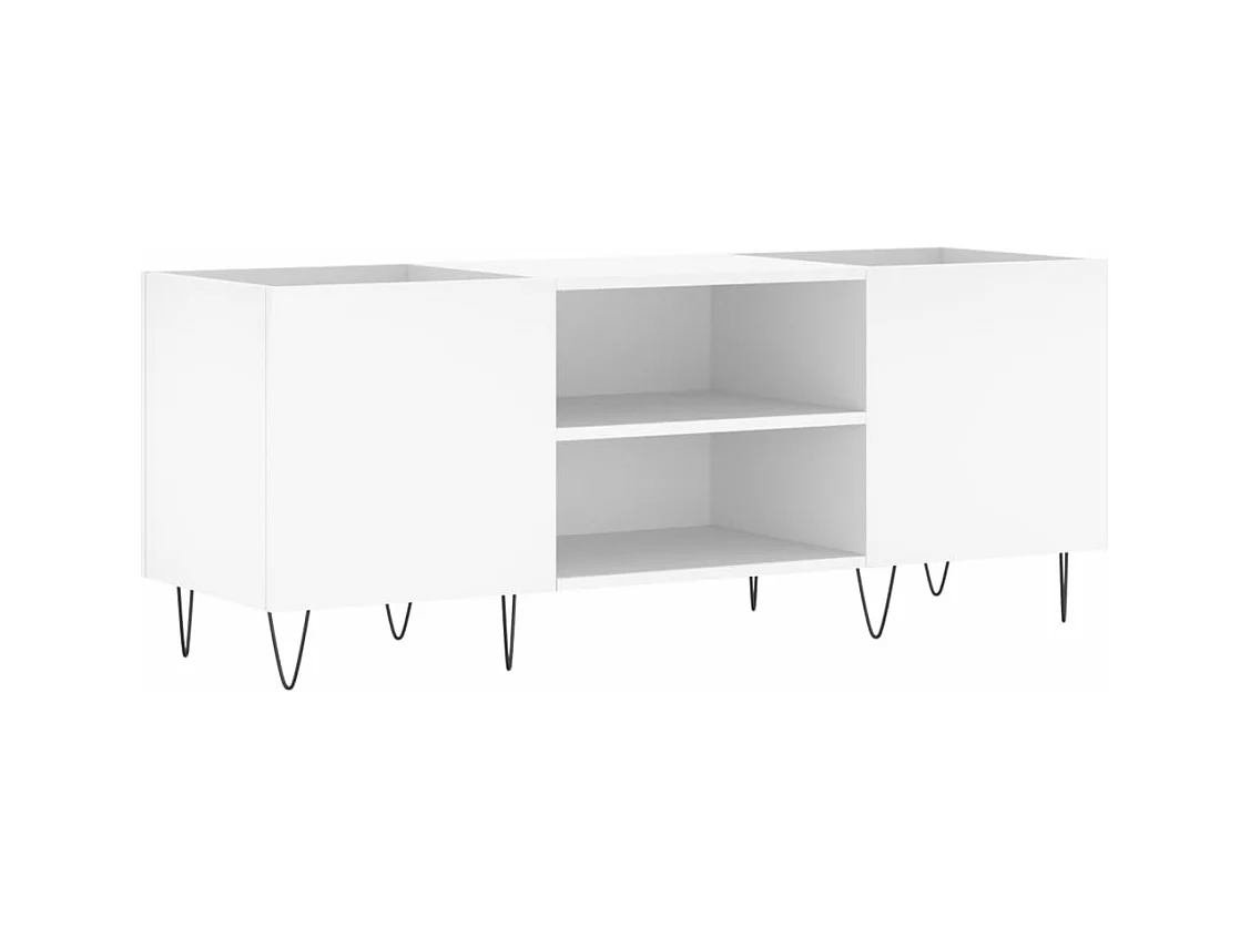 Armoire à disques blanc 121x38x48 cm bois d'ingénierie