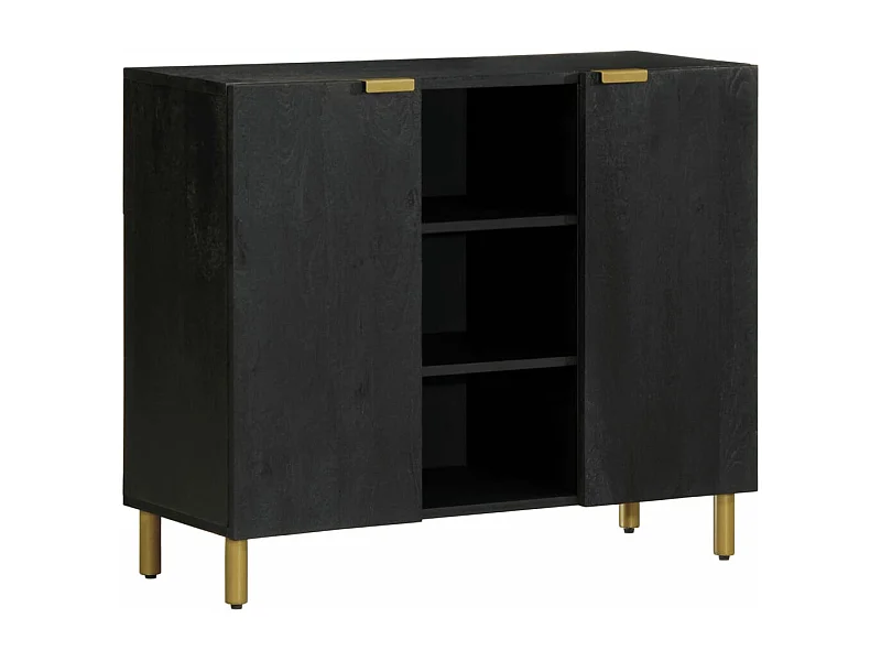 Buffet noir 90x33x75 cm bois d'ingénierie