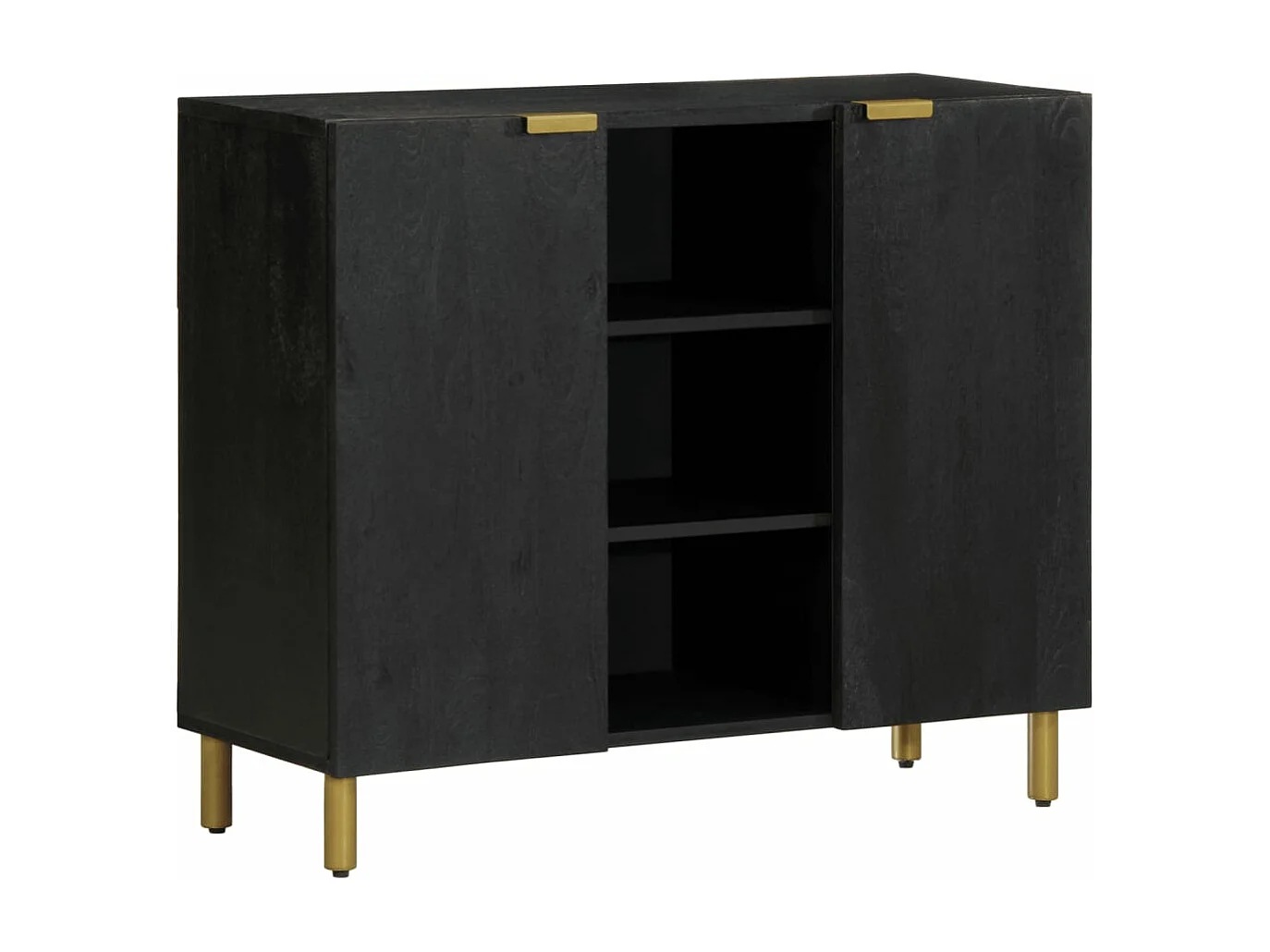 Buffet noir 90x33x75 cm bois d'ingénierie