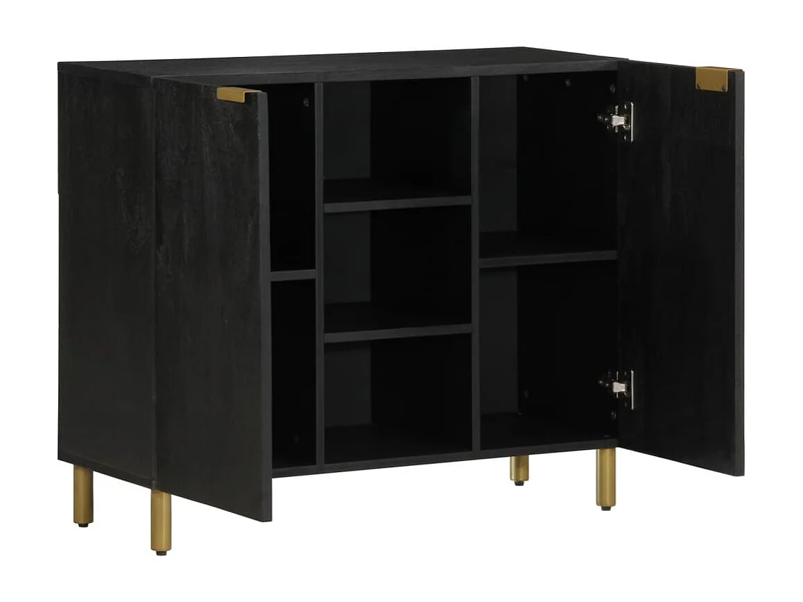 Buffet noir 90x33x75 cm bois d'ingénierie