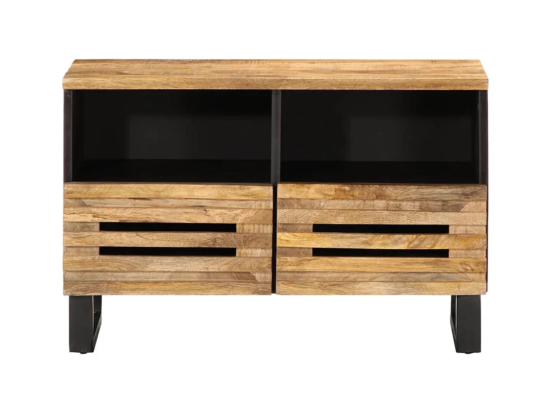 Meuble TV 70x34x46 cm bois massif de manguier brut