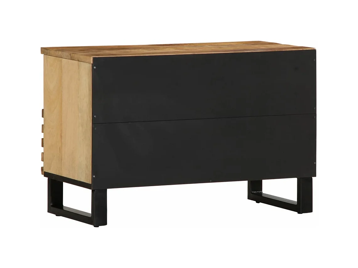 Meuble TV 70x34x46 cm bois massif de manguier brut