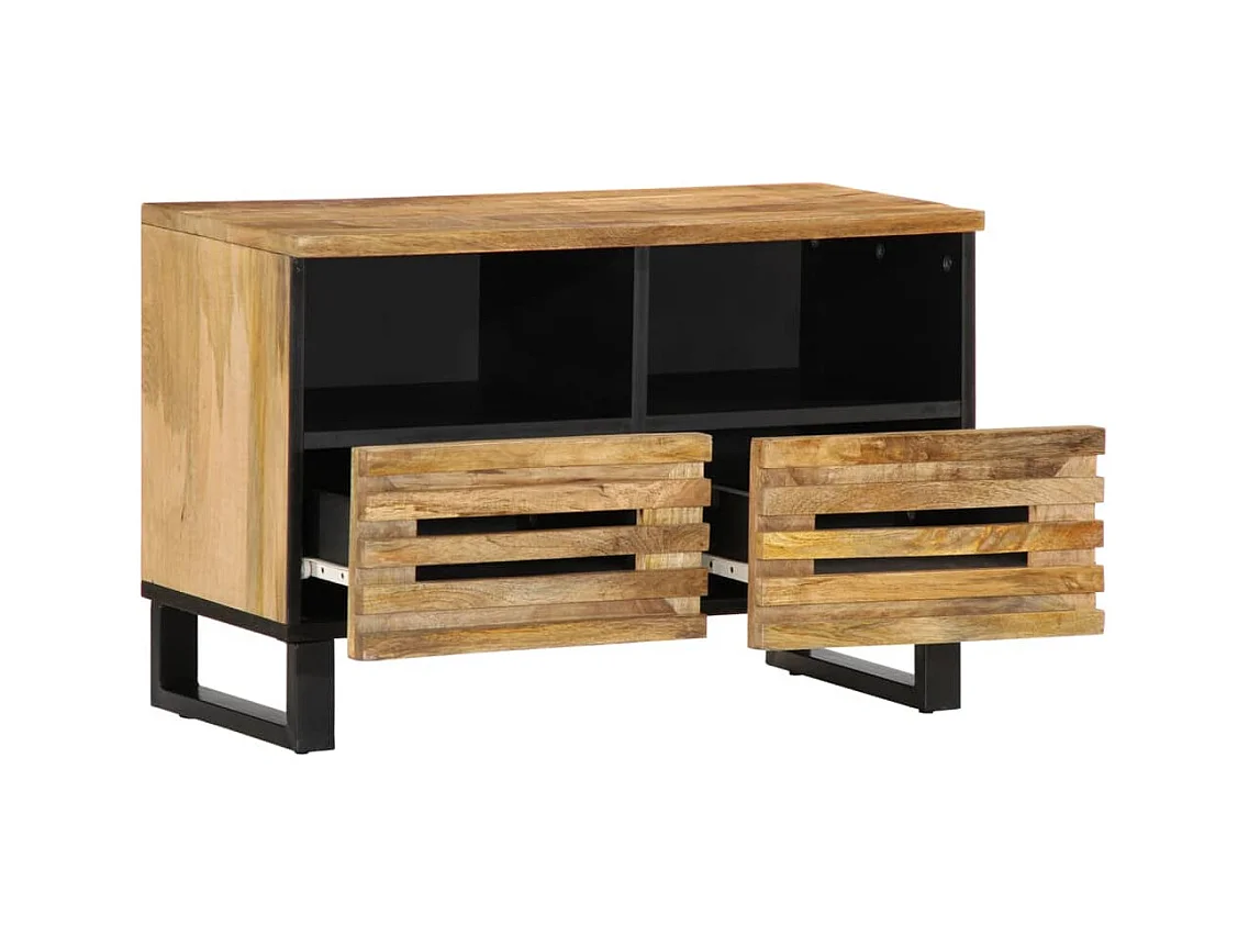 Meuble TV 70x34x46 cm bois massif de manguier brut
