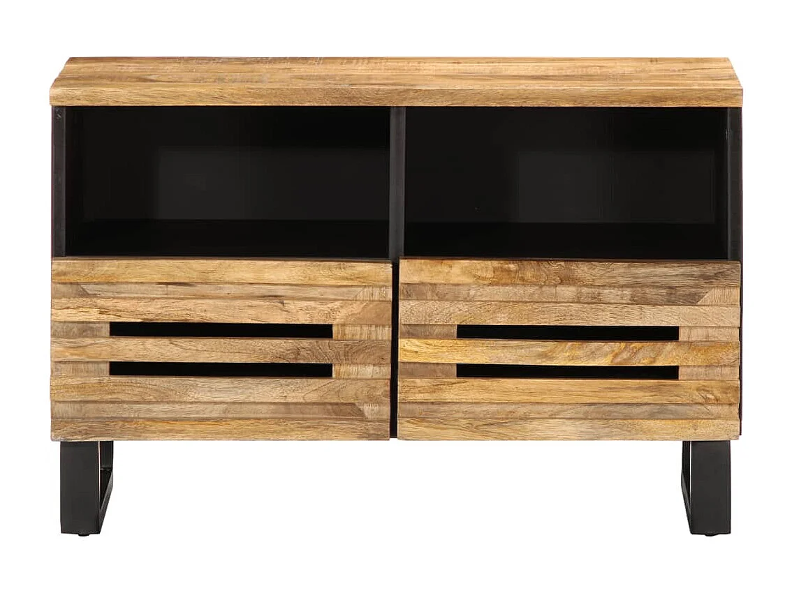 Meuble TV 70x34x46 cm bois massif de manguier brut