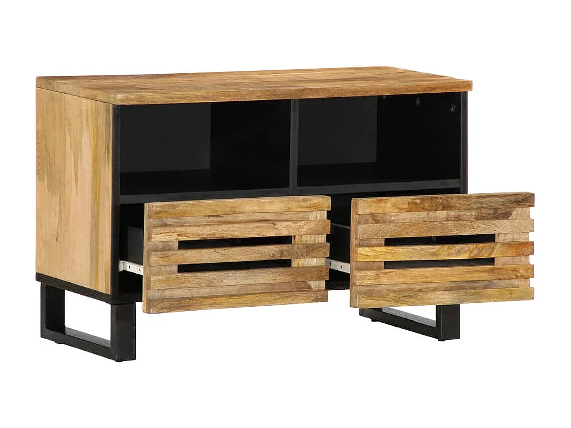 Meuble TV 70x34x46 cm bois massif de manguier brut
