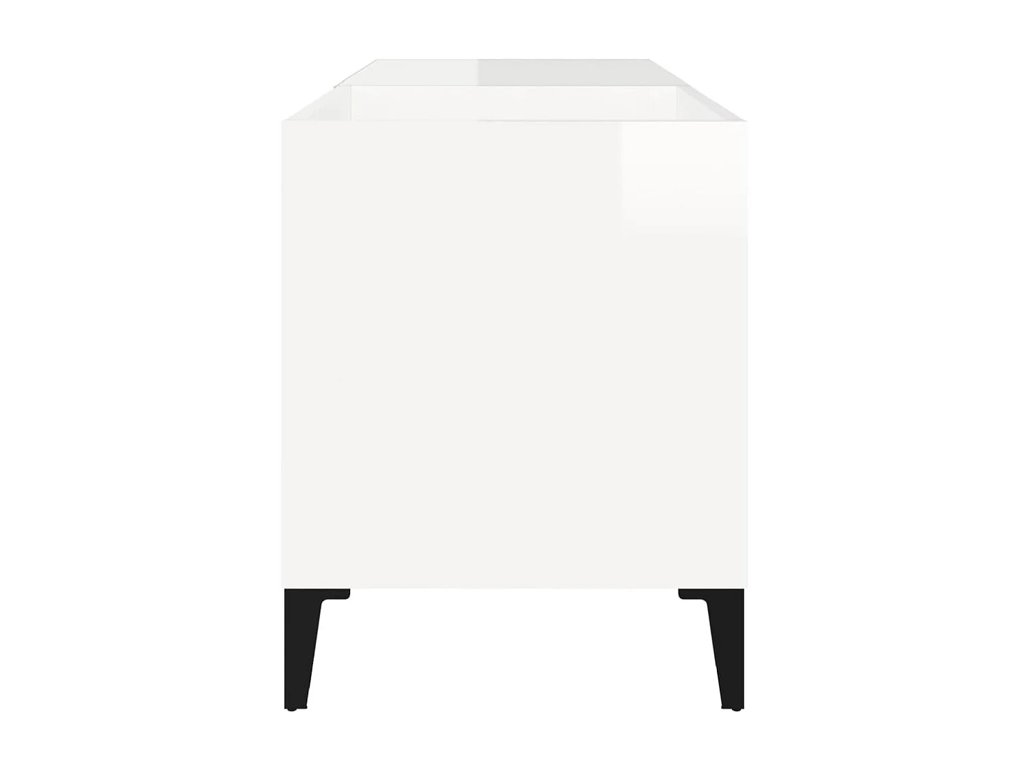 Mobile per dischi bianco lucido 84,5x38x48 cm in pannelli di MDF