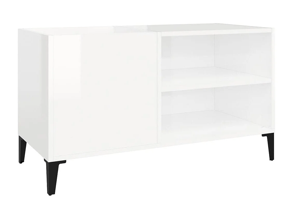 Armoire à disques blanc brillant 84,5x38x48cm bois d'ingénierie