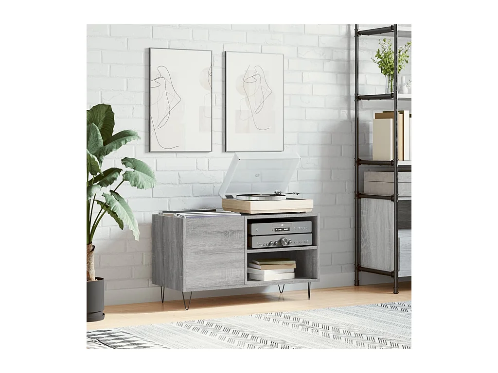 Armoire à disques sonoma gris 85x38x48 cm bois d'ingénierie