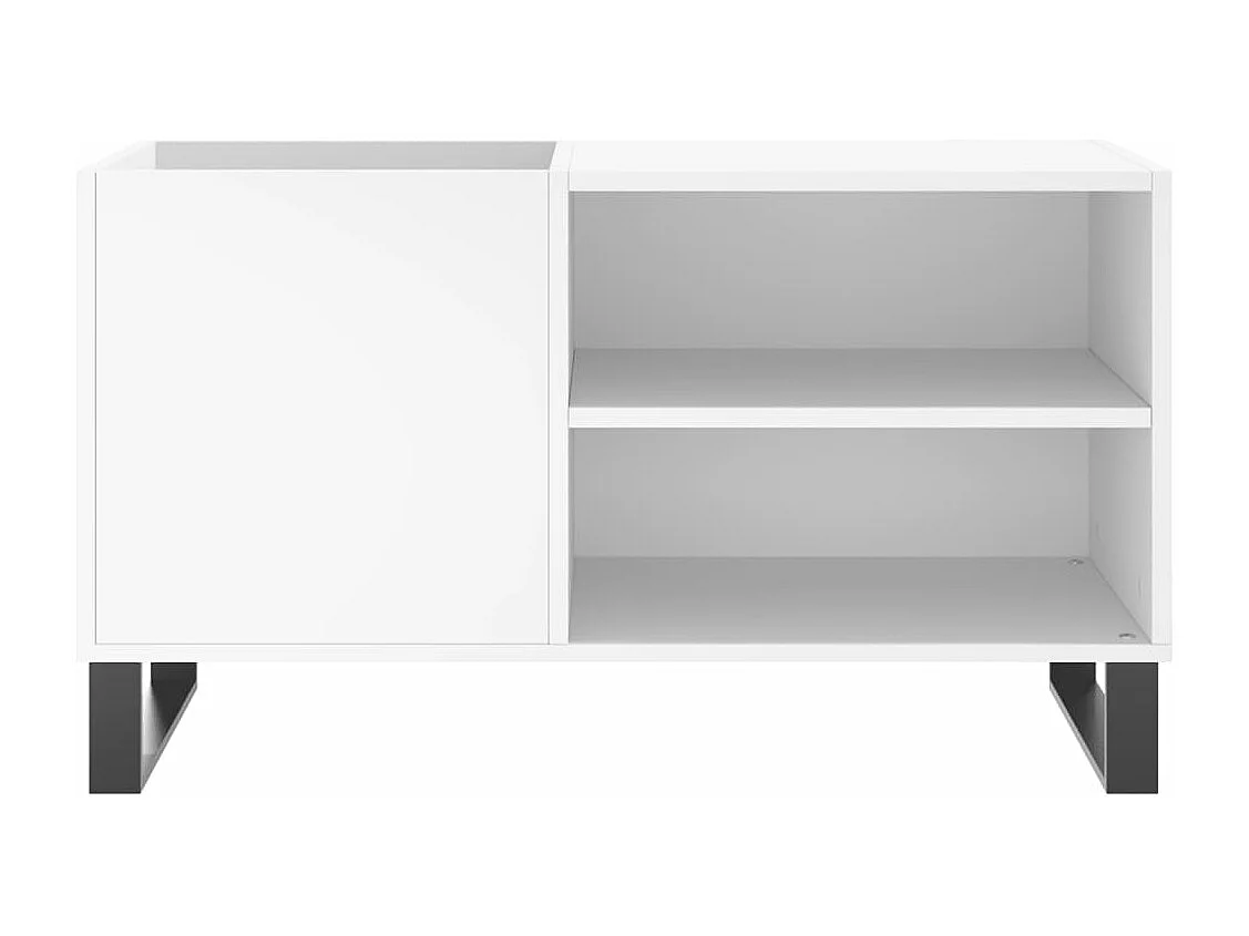 Armário de discos branco 85x38x48 cm madeira projetada