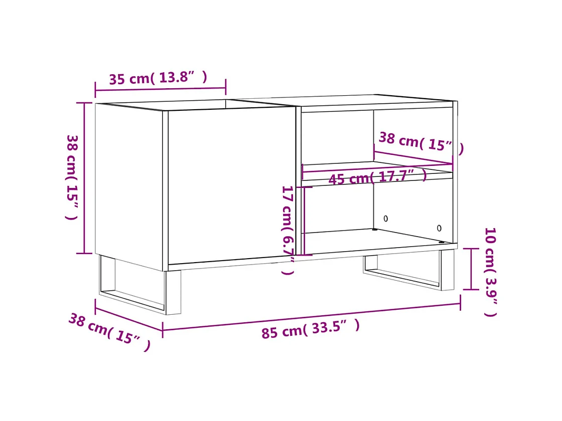 Armoire à disques blanc 85x38x48 cm bois d'ingénierie